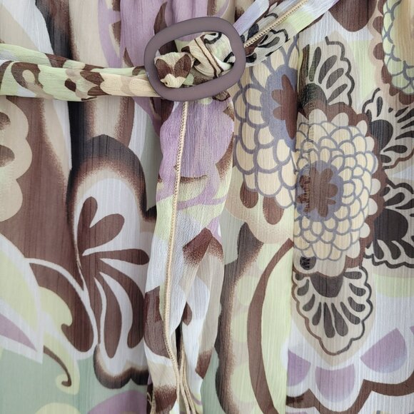 Vintage 90s Y2K Floral Midi length Skirt Size 16 - Picture 3 of 6